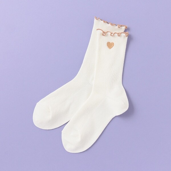 メローハート刺しゅうクルーソックス