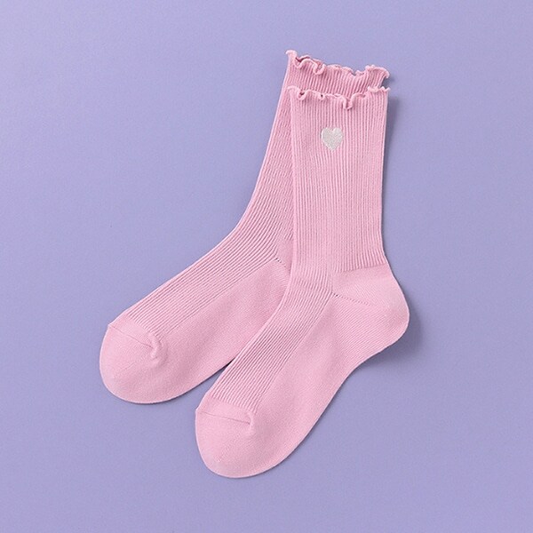 メローハート刺しゅうクルーソックス