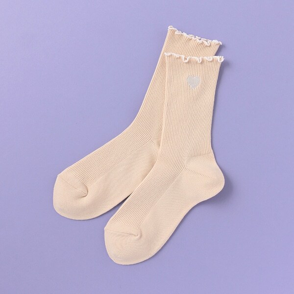 メローハート刺しゅうクルーソックス