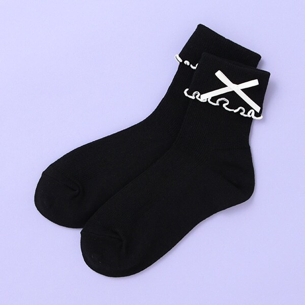 折り返しメローリブクルーソックス