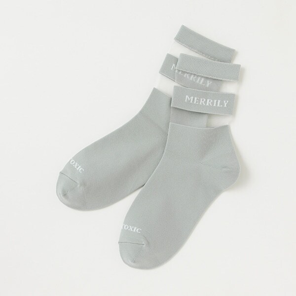 ライン透けソックス