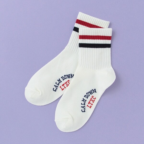 2本ラインクルーソックス