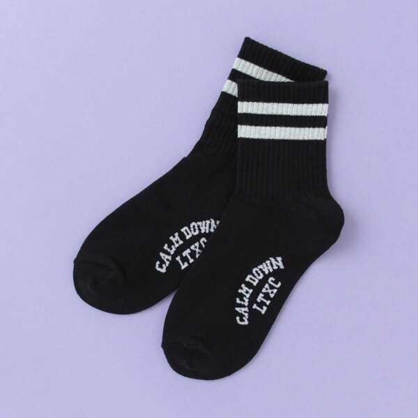 2本ラインクルーソックス