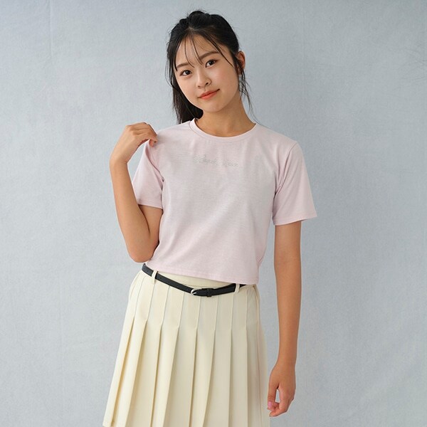 ラインストーンちび半T