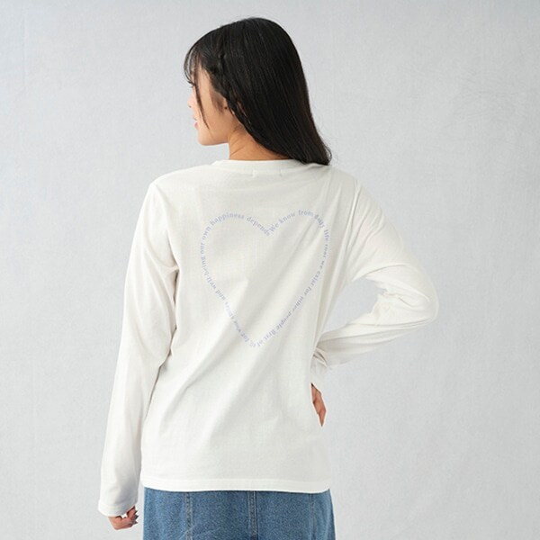 バックハートロゴ長袖Tシャツ