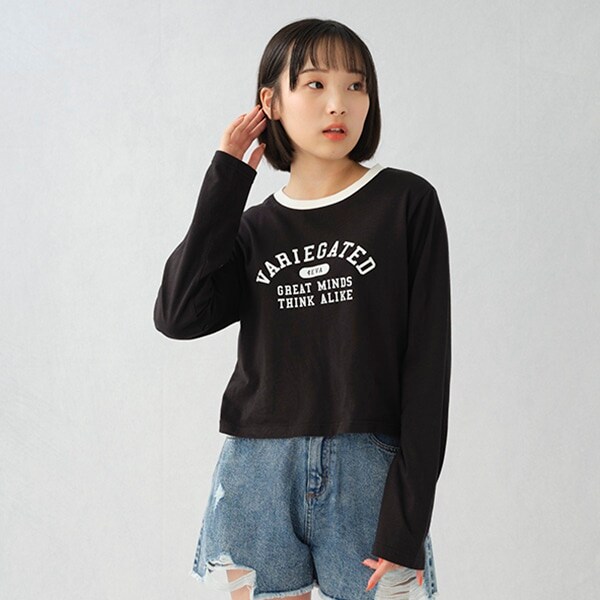 【LTXC】吸水速乾リンガーちび長袖Tシャツ