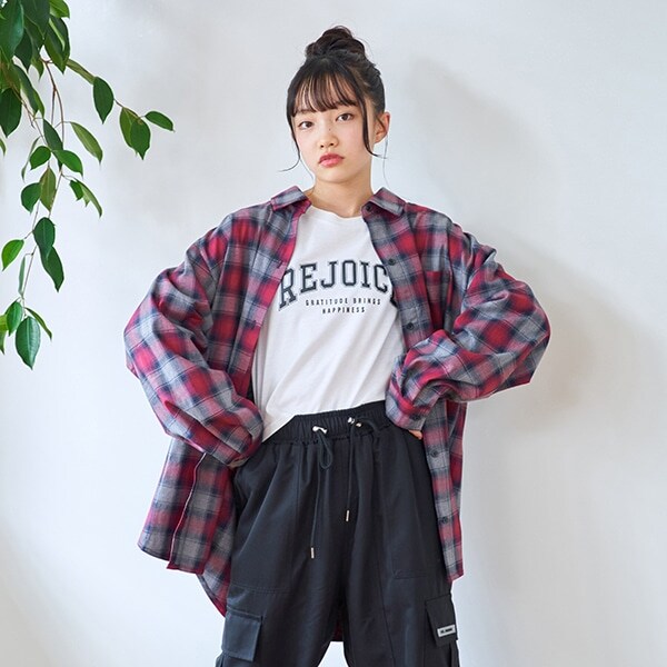 【LTXC】【インナーつき】オンブレチェックシャツ