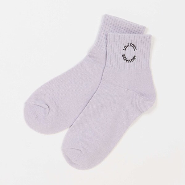 サークル刺しゅうクルブシ丈ソックス