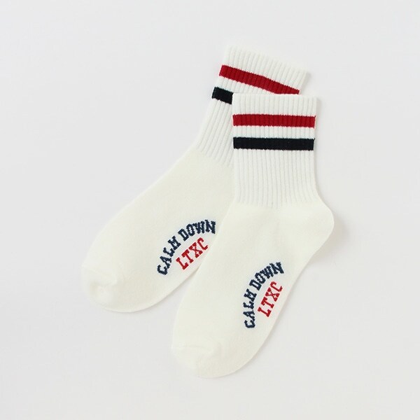 2本ラインラインクルーソックス