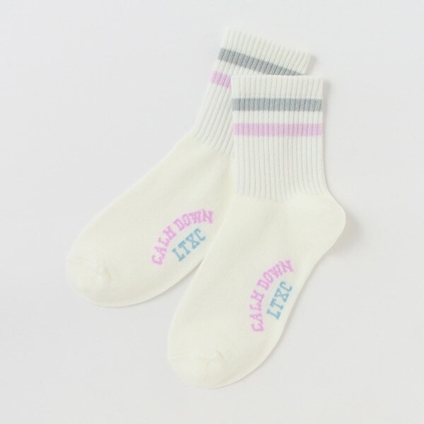 2本ラインラインクルーソックス