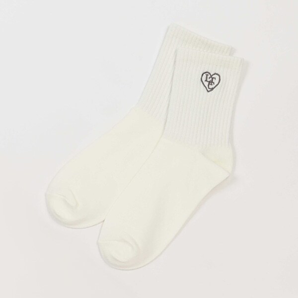 刺しゅうリブクルーソックス
