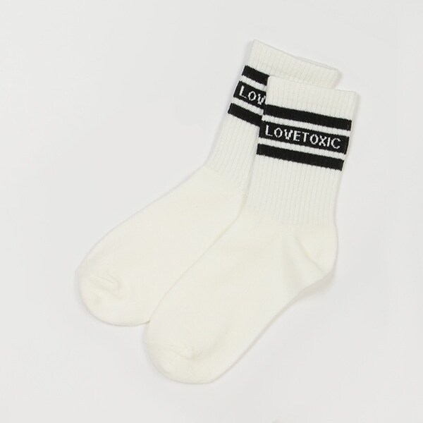 ラインロゴクルーソックス