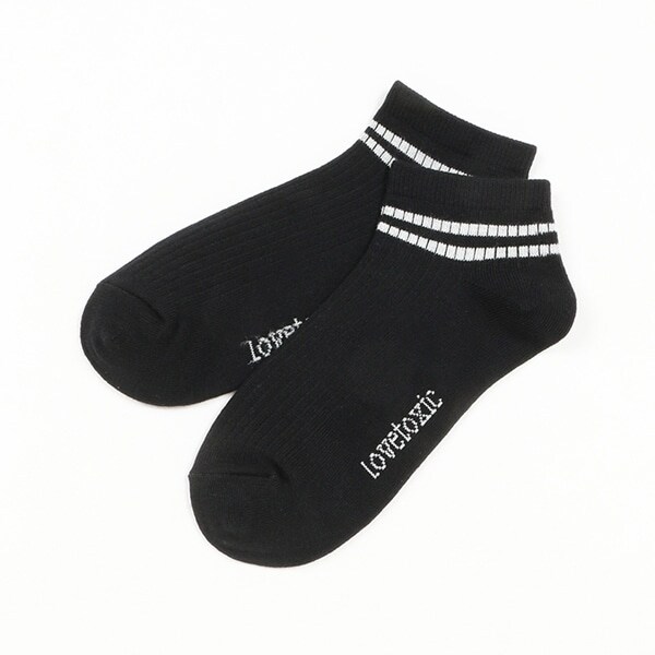 2本ラインラインくるぶしソックス