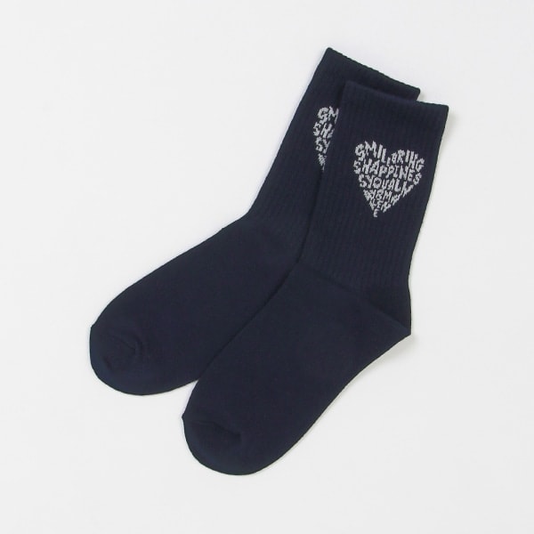 ハートロゴリブクルーソックス