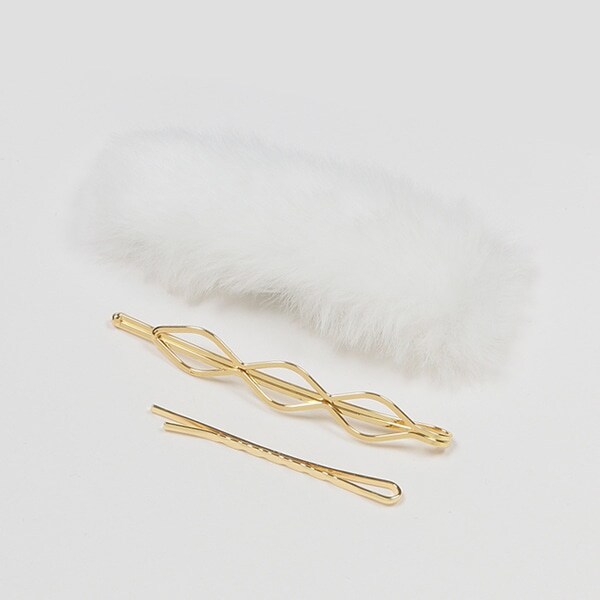 フェイクファーパッチンピン