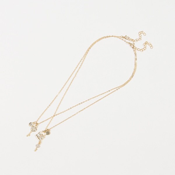 【WEB・一部店舗限定】【2本セット】キー&ロックモチーフネックレス