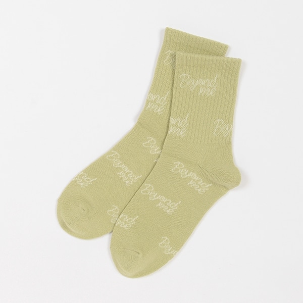 ロゴ総柄リブクルー