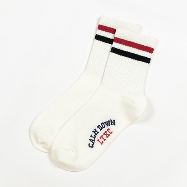 2本ラインクルーソックス