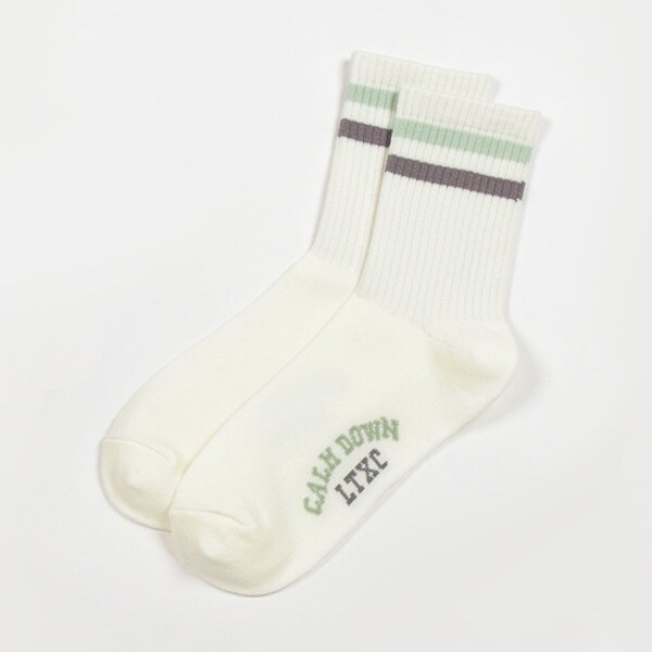 2本ラインクルーソックス