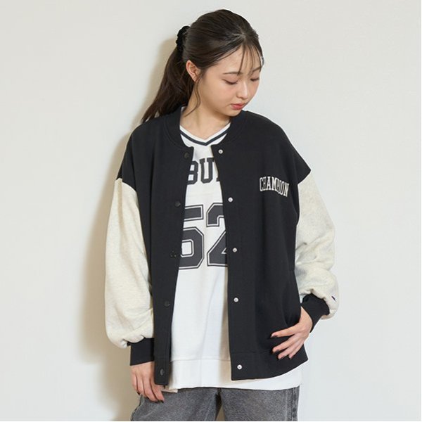 【Champion】【綿100％】裏起毛スタジャン