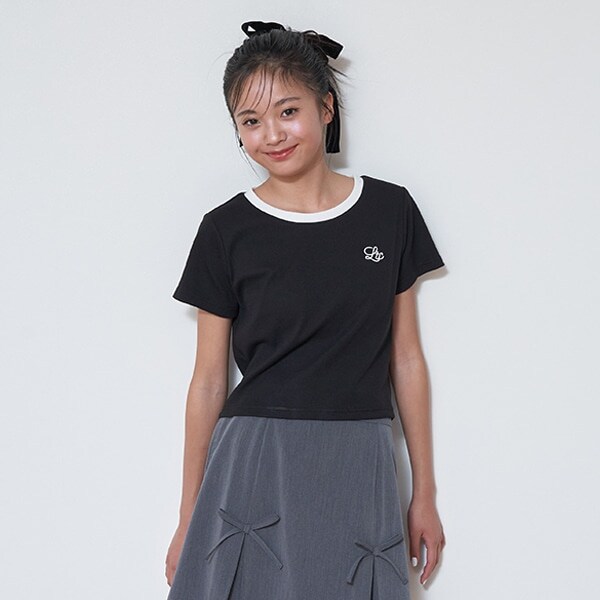 【吸水速乾】クロップドテレコ半T