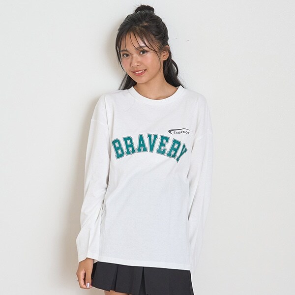 【GOODPRICE】カレッジプリント長袖Tシャツ