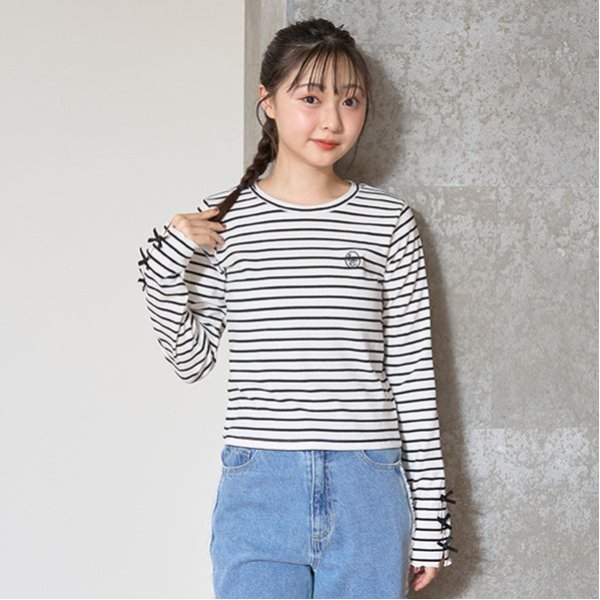 リボンテレコ長袖Tシャツ