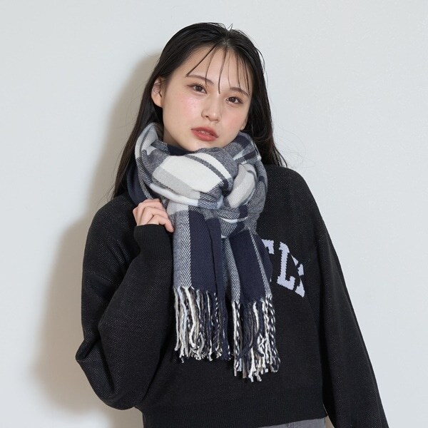 チェックマフラー