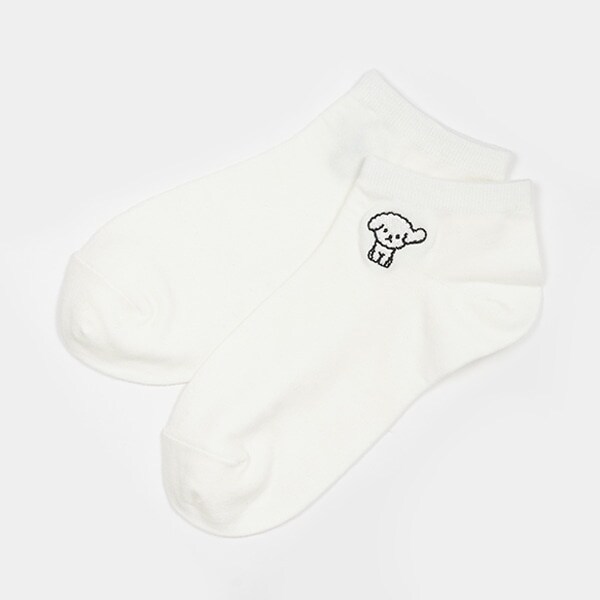 ワンポ刺しゅうスニーカー丈ソックス
