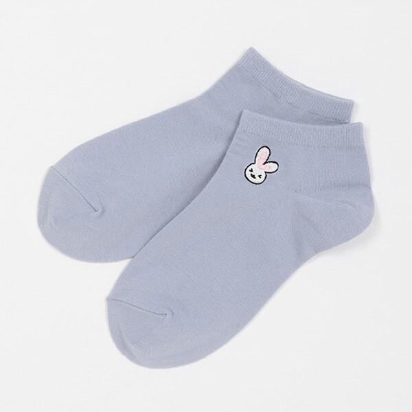 ワンポ刺しゅうスニーカー丈ソックス