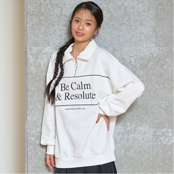 【LTXC】裏起毛ルーズハーフジップ