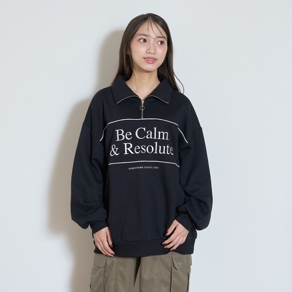 【LTXC】裏起毛ルーズハーフジップ