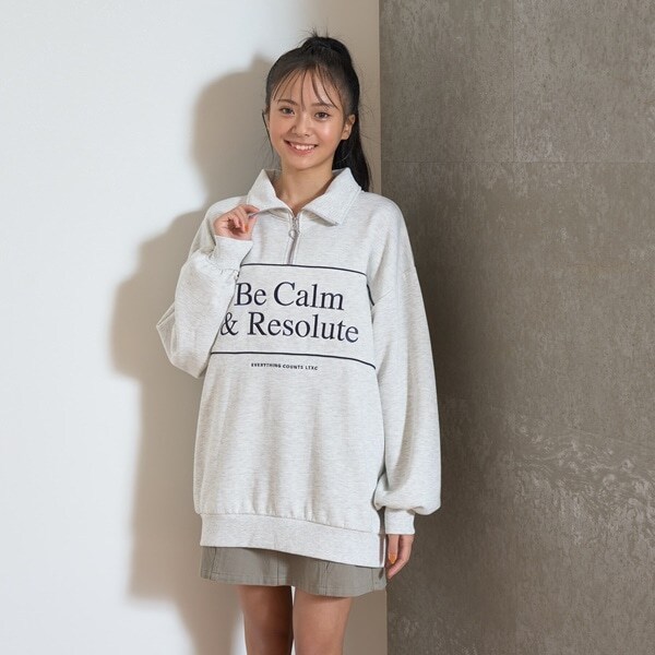 【LTXC】裏起毛ルーズハーフジップ