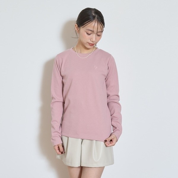 【ベーシック/裏起毛】テレコ長袖Tシャツ