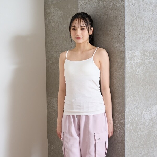 【ベーシック】【綿100％】パッドつきキャミソール