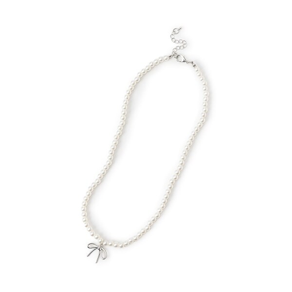 パールリボンネックレス