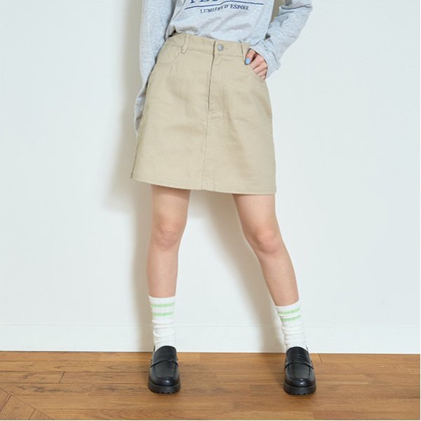 【ベーシック】【GOODPRICE】デニム・ツイル台形スカパン