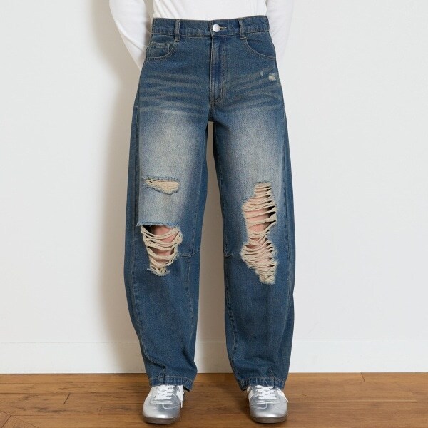 【LTXC】バレルレッグダメージデニム