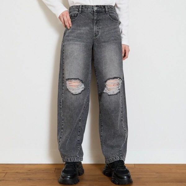 【LTXC】バレルレッグダメージデニム