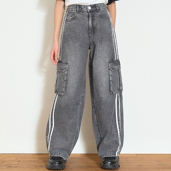 【LTXC】ライトデニムラインカーゴパンツ