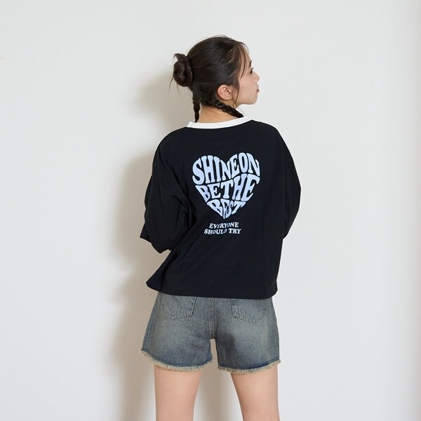 【GOODPRICE】ハートバイカラー長袖Tシャツ