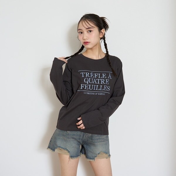 【GOODPRICE】【綿100％】ロゴ刺しゅう長袖Tシャツ