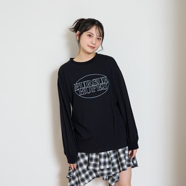 【GOODPRICE】サークル刺繍長袖Tシャツ