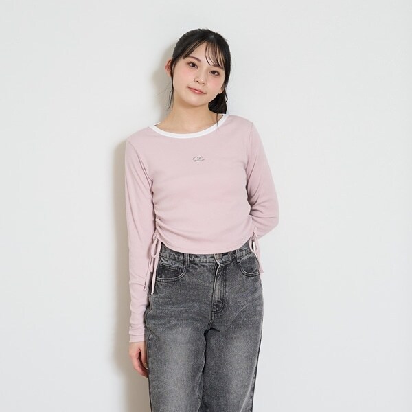 サイドドロスト長袖Tシャツ