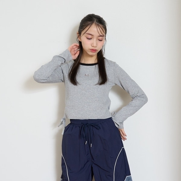 サイドドロスト長袖Tシャツ