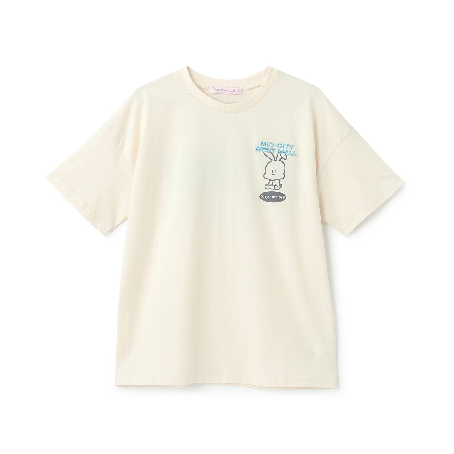 【7days/綿100％】ウサギモチーフBig半袖Tシャツ