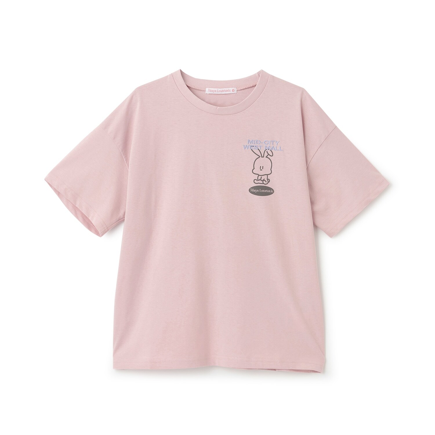 【7days/綿100％】ウサギモチーフBig半袖Tシャツ