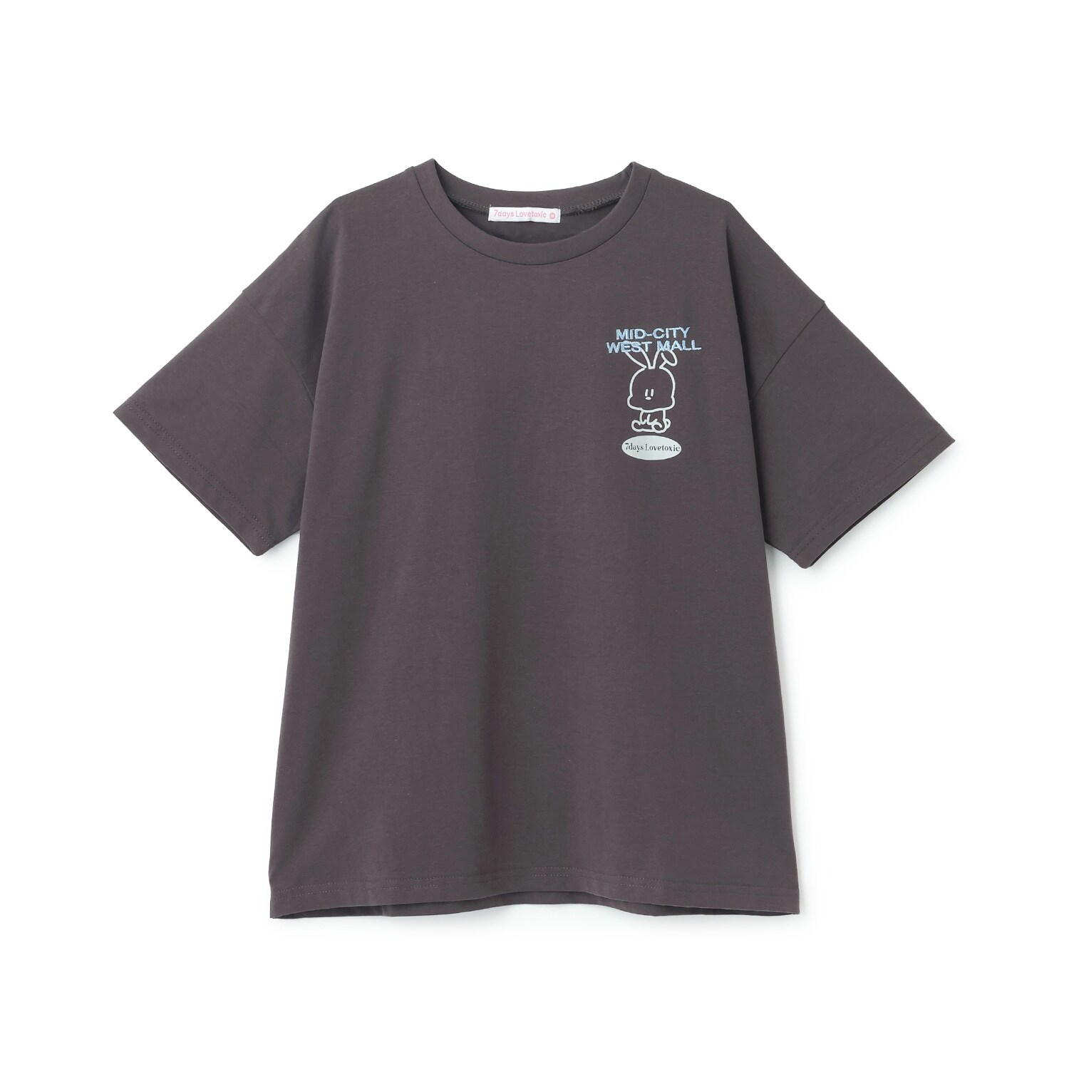 【7days/綿100％】ウサギモチーフBig半袖Tシャツ