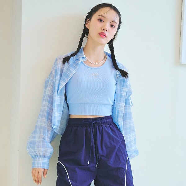 チェックシアーシャツ