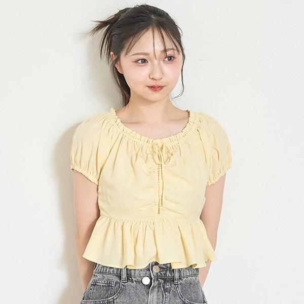 ドロストオフショルブラウス